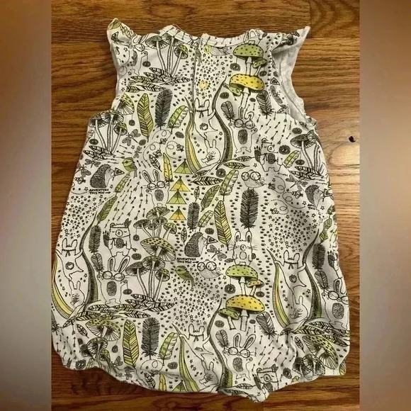 The Bonnie Mob Wilderness Frill Sleeve Romper-Green - Picture 4 of 8